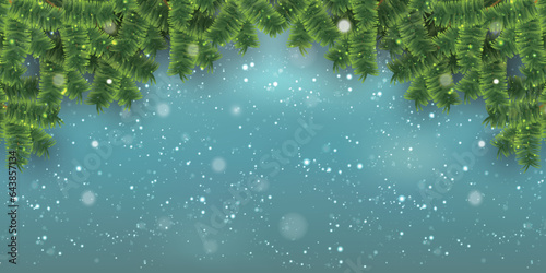 クリスマス　モミの木　雪　背景