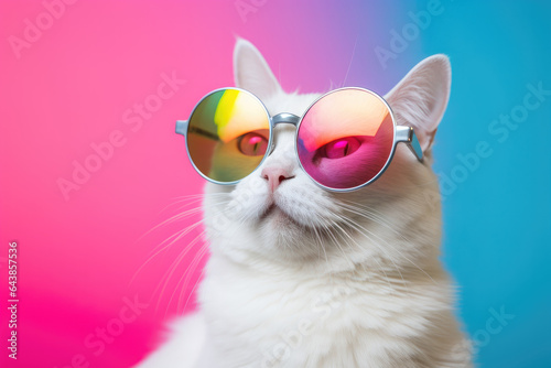 Cat with stylish sunglasses 