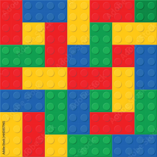 colorful block puzzle patterns, colored red, yellow, green and blue