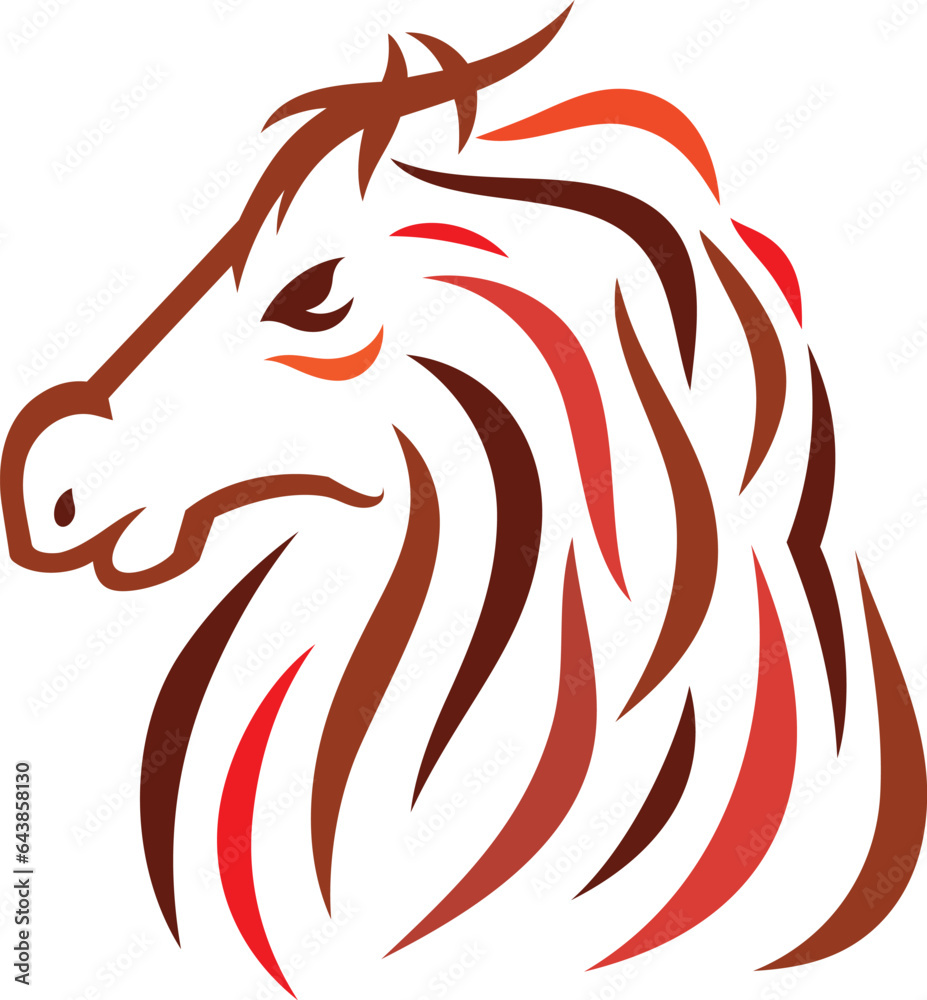 Obraz premium Horse Head Side View Vector Logo