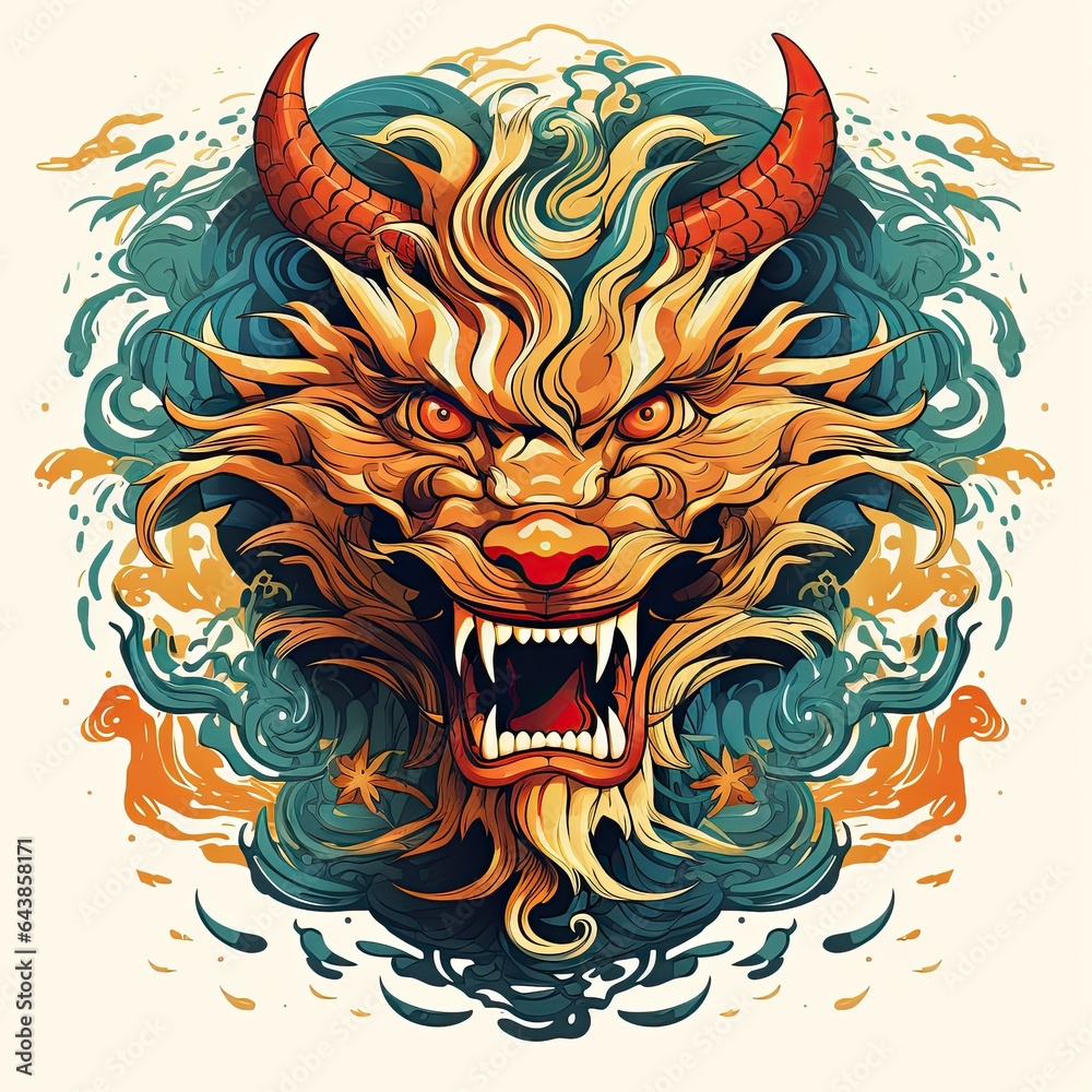 image about oriental chinese dragon background, in the style of mythological symbolism, Happy chinese new year 2024