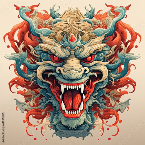 image about oriental chinese dragon background  in the style of mythological symbolism  Happy chinese new year 2024