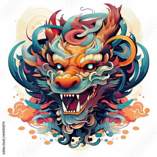 image about oriental chinese dragon background, in the style of mythological symbolism, Happy chinese new year 2024 © EnelEva