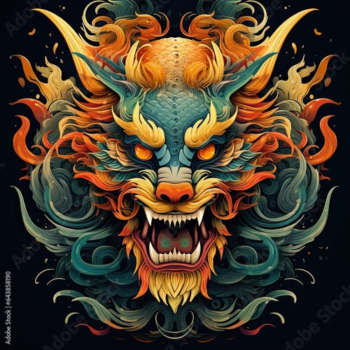 image about oriental chinese dragon background  in the style of mythological symbolism  Happy chinese new year 2024