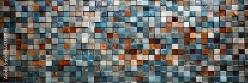 Mosaic Tile Creative Abstract Photorealistic Texture. Screen Wallpaper. Digiral Art. Abstract Bright Surface Background. Ai Generated Vibrant Texture Pattern.