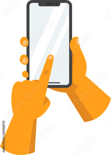 Hand Touch Phone Screen