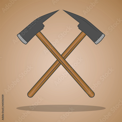 Cross Pick Axe Clipart, Pick Axe Vector, Axe Clipart, Worker elements, Labor equipment, Garden tool, Agriculture tool, Forest adventure