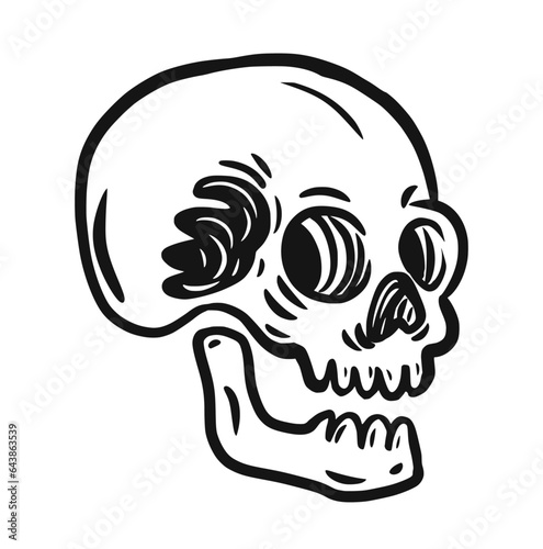 PrintUnique skull. ideal for t-shirts, stickers and prints in general.