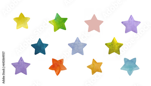 Watercolor stars collection illustration
