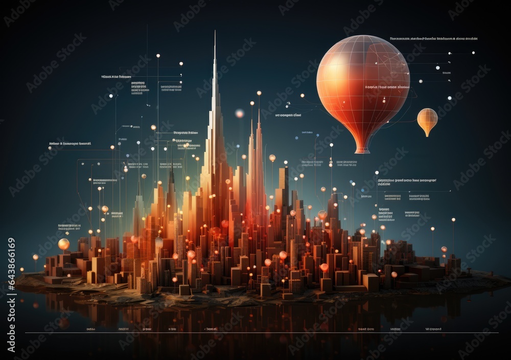 Obraz premium business perspective strategy chart, Candle stick of stock market or forex trading in perspective graphic design for financial investment concept. AI Generative.