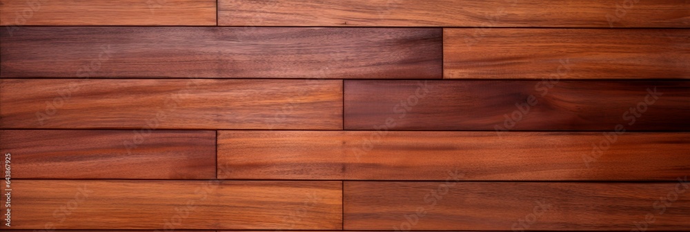 Obraz premium Wooden Mahogany Creative Abstract Photorealistic Texture. Screen Wallpaper. Digiral Art. Abstract Bright Surface Background. Ai Generated Vibrant Texture Pattern.