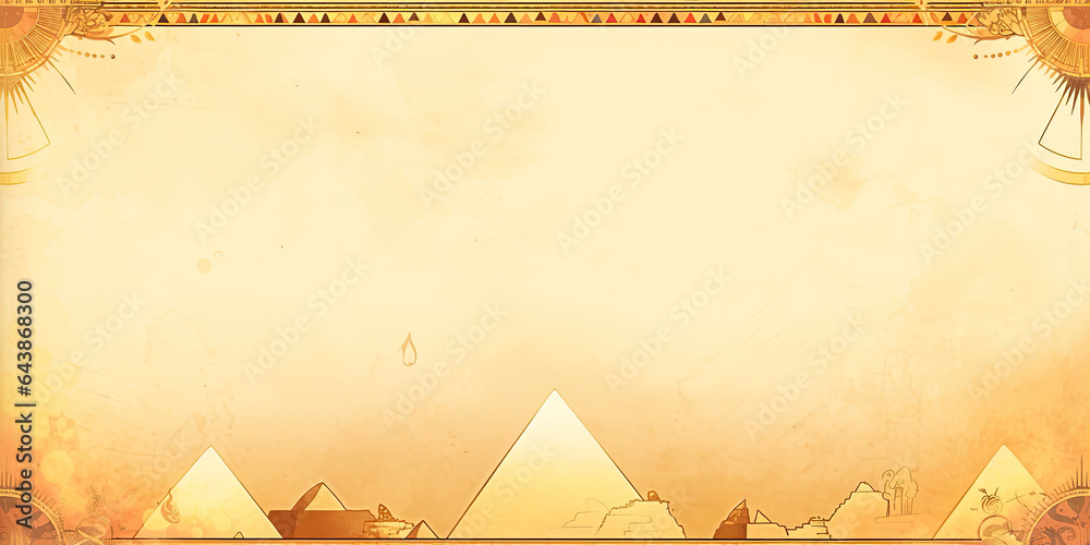 Anime Egypt Aztec hieroglyph Egyptian background backdrop wide banner, generated ai - obrazy, fototapety, plakaty 