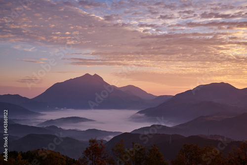 Yufudake at dawn, Japan,Oita Prefecture,Yufu, Oita