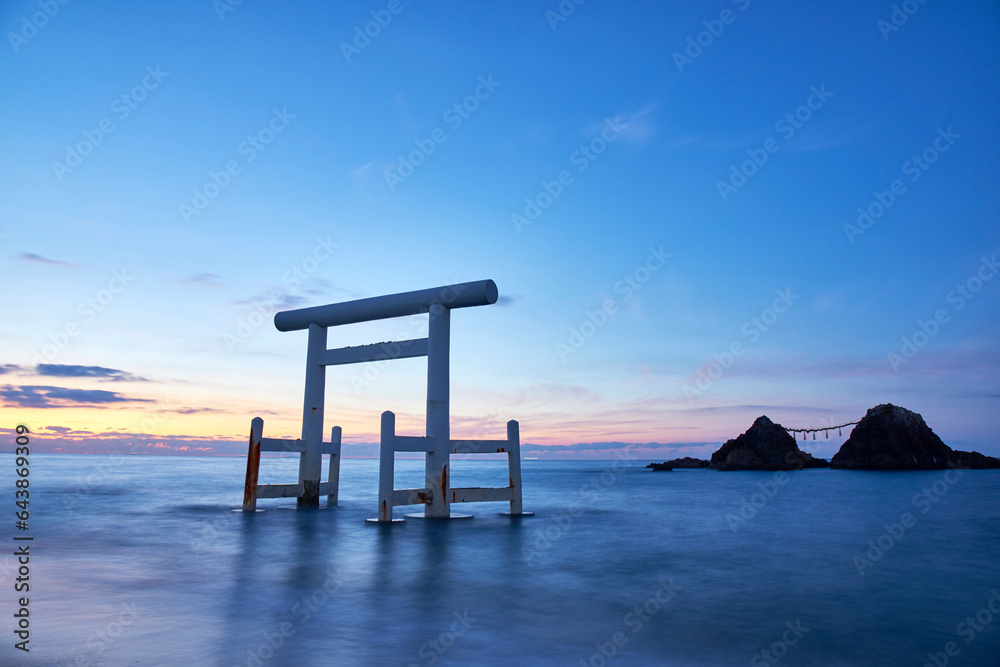 Married couple rocks in Sakurai Futamigaura, Japan,Fukuoka Prefecture,Itoshima, Fukuoka Married couple rocks in Sakurai Futamigaura, Japan,Fukuoka Prefecture,Itoshima, Fukuoka