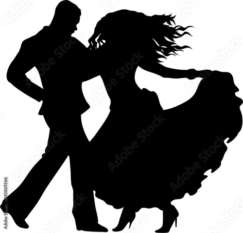 Couple Dancing Silhouette Illustration