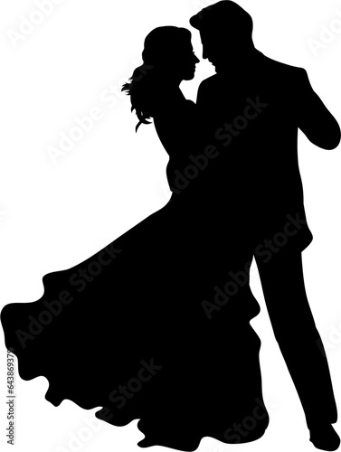 Couple Dancing Silhouette Illustration