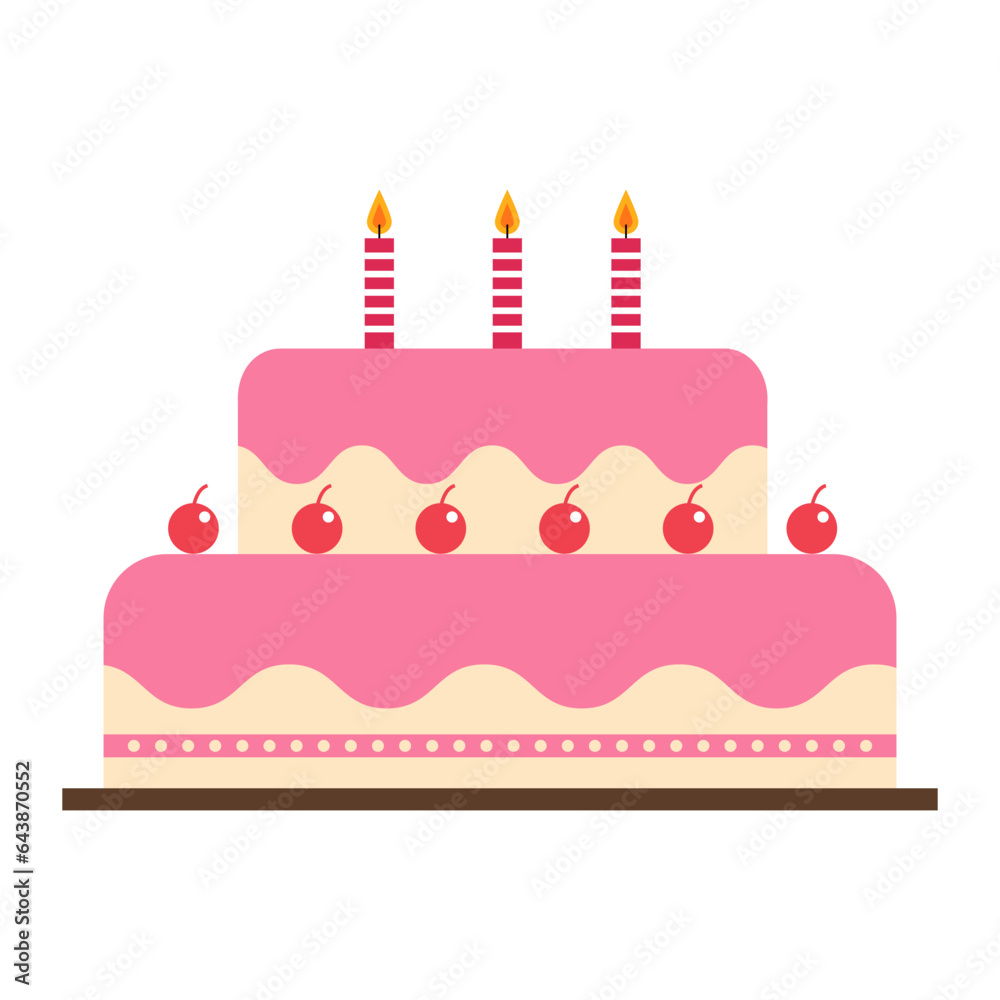 Flat cake design isolated on white background Flat cake design isolated on white background