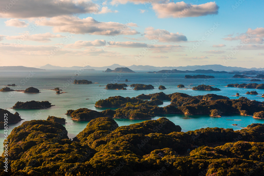 Evening view of Kujukujuku Islands, Japan,Nagasaki Prefecture,Sasebo, Nagasaki Evening view of Kujukujuku Islands, Japan,Nagasaki Prefecture,Sasebo, Nagasaki