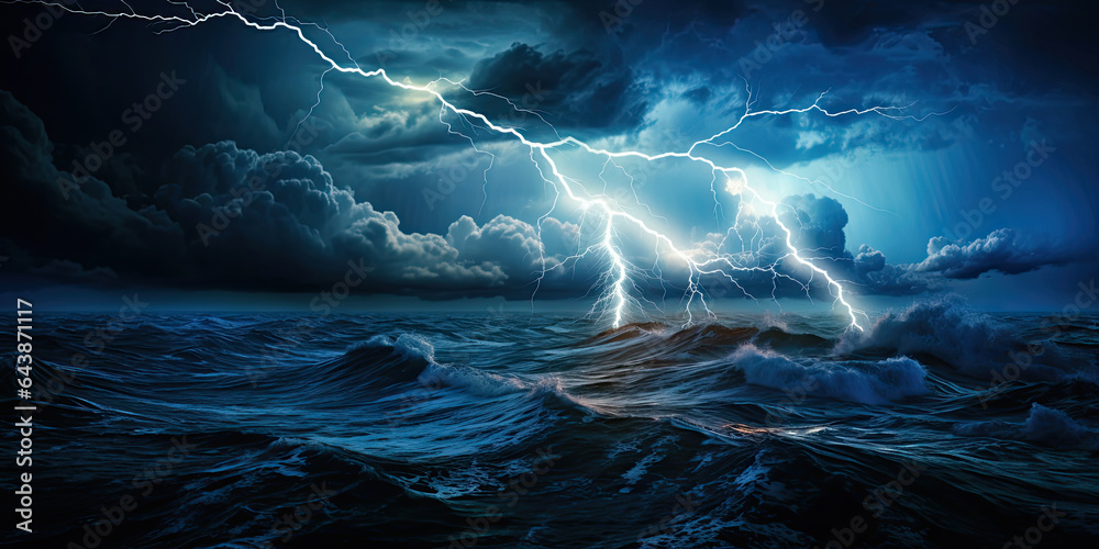 Epic Huge Storm Lightning Thunder Ocean Waves Bad Weather Background Epic Huge Storm Lightning Thunder Ocean Waves Bad Weather Background