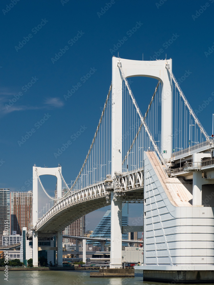 The port of Tokyo and Rainbow Bridge, Japan,Tokyo,Minato,Daiba The port of Tokyo and Rainbow Bridge, Japan,Tokyo,Minato,Daiba