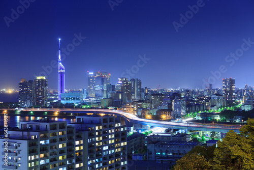 Night view of Fukuoka, Japan,Fukuoka Prefecture,Fukuoka