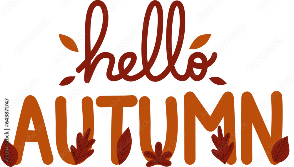 Obraz premium Hello Autumn Lettering