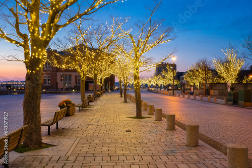 Mojiko Retro at Dusk, Japan,Fukuoka Prefecture,Kitakyushu,Moji-ku, Kitakyushu photo