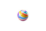 3D colored striped lines coloured ball white background