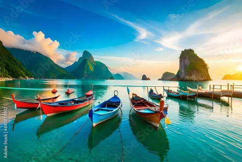 Wallpaper Mural boats on the lake Torontodigital.ca