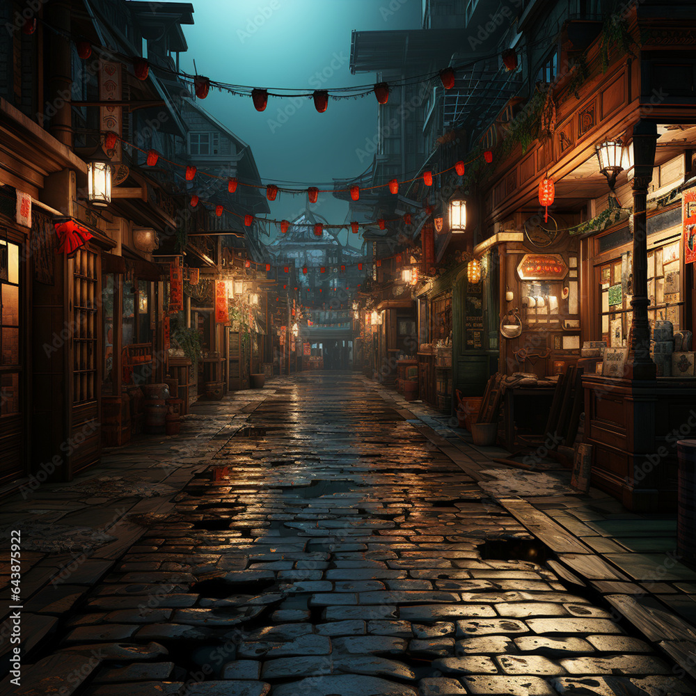 Fototapeta premium Nighttime Silence in the Town