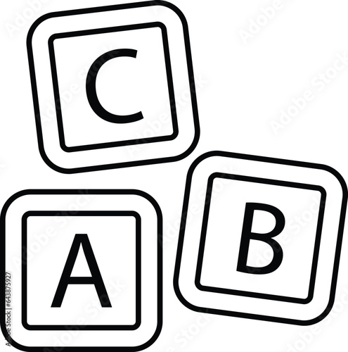 abc alphabets line icon design style