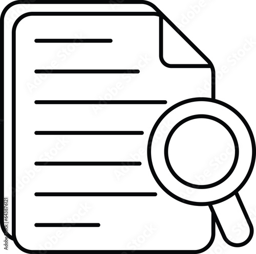paper search line icon design style
