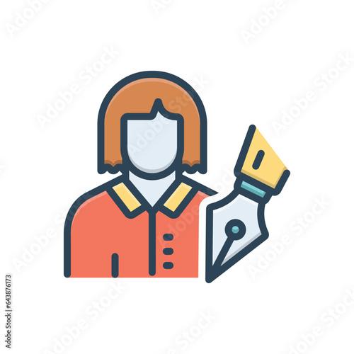Color illustrationicon for authors 