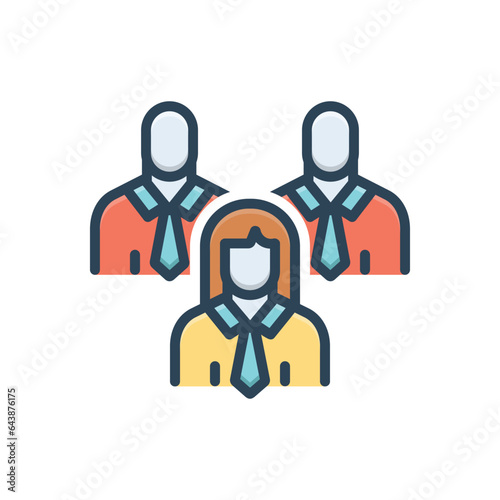 Color illustrationicon for executives 