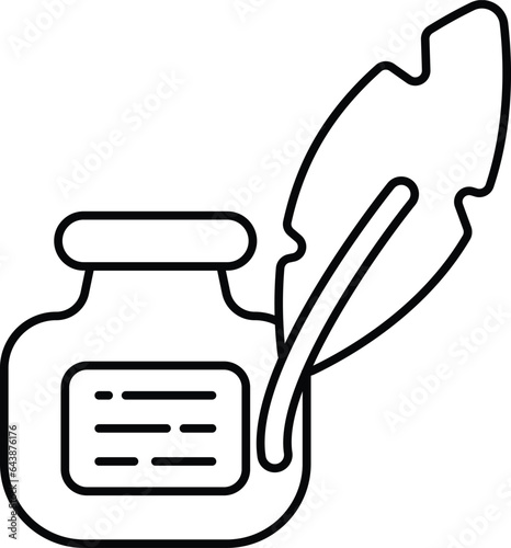 ink bottle line icon design style