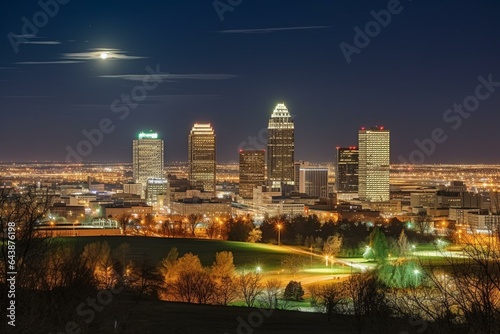 Tulsa skyline, Oklahoma, USA. Generative AI