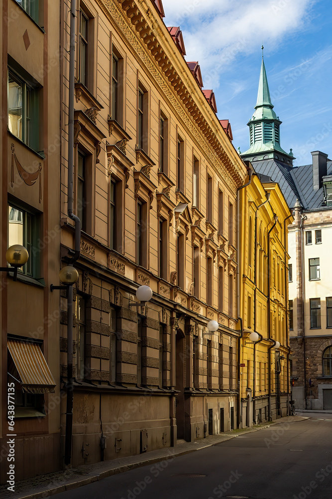 Fototapeta premium Stockholm, Sweden The Smala Grand street in the downtown.