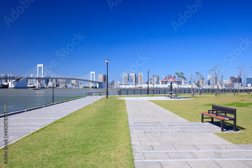 Toyosu Gururi Park and Rainbow Bridge, Tokyo,Koto, Tokyo,Toyosu,Japan