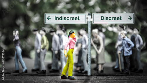 Street Sign Discreet versus Indiscreet