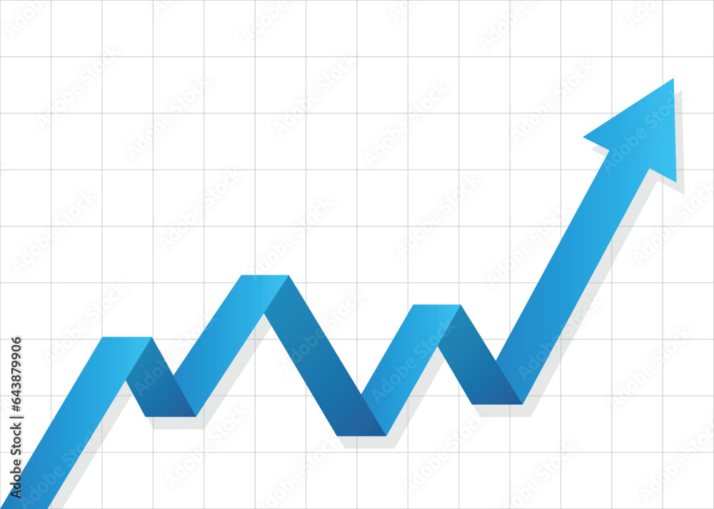 blue stock market arrow business graph growing pointing up on economic chart icon trending upwards financial board rises blue stock market arrow business graph growing pointing up on economic chart icon trending upwards financial board rises
