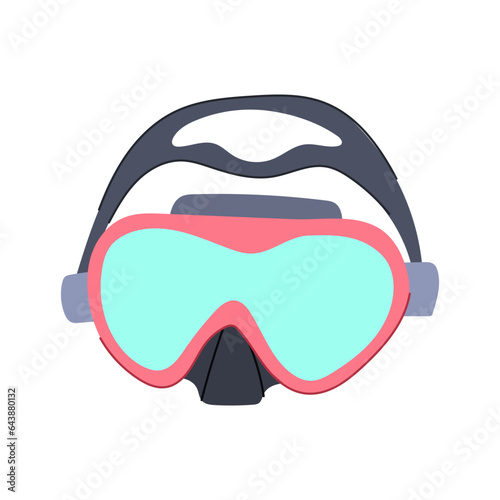 sea diving mask cartoon. object water, sport swim, beach underwater sea diving mask sign. isolated symbol vector illustration