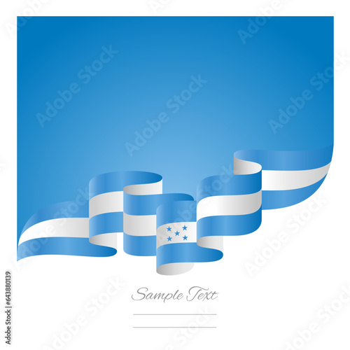 New Honduras light blue white wavy flag ribbon concept design template. Premium flags Honduras ribbon vector design on abstract blue background
