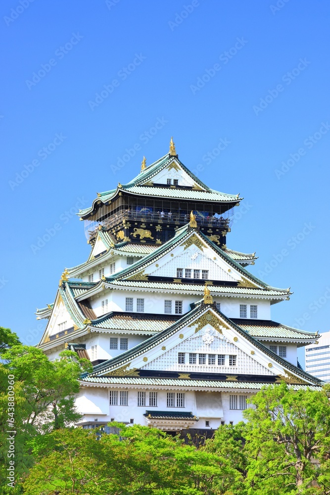 Osaka Castle tower in fresh green, Japan,Osaka Prefecture,Osaka Osaka Castle tower in fresh green, Japan,Osaka Prefecture,Osaka