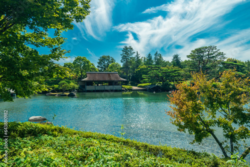 Beautiful Japanese garden in Showa Kinen Park, Japan,Tokyo,Tachikawa,Showa Memorial Park,Japanese garden photo