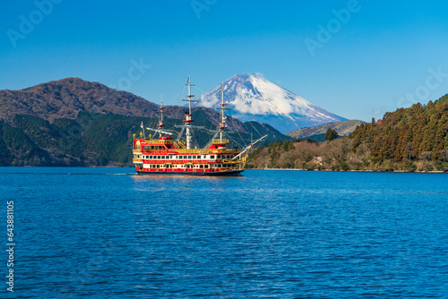 Lake Ashinoko in Winter, Kanagawa Prefecture,Hakone Machi,Lake Ashi,Japan