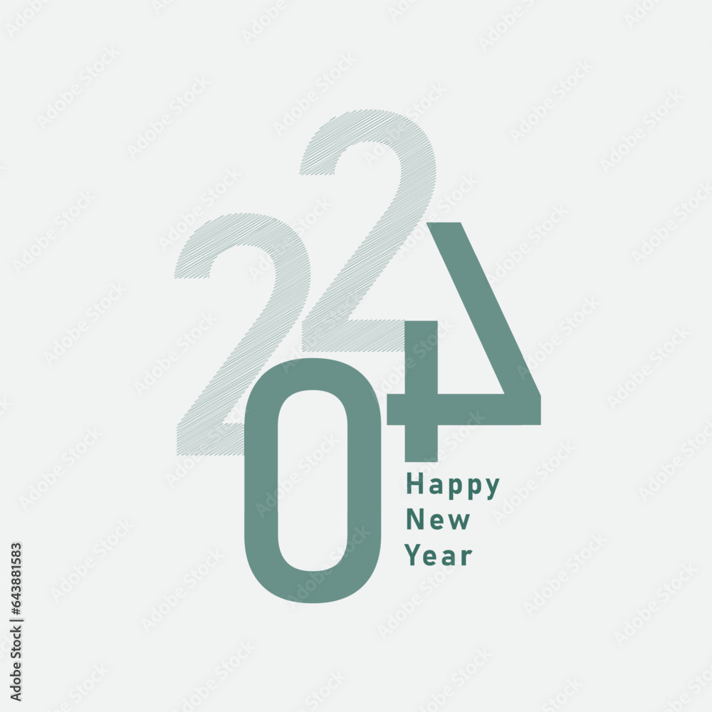 2024 happy new year simply design , 2024 number design for greeting card, calender , banner , etc 2024 happy new year simply design , 2024 number design for greeting card, calender , banner , etc