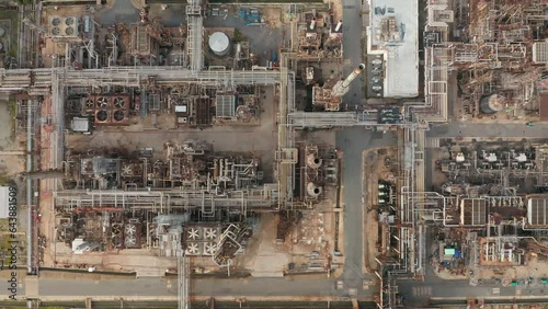 High angle view oil refinery industry suitable for energy background.