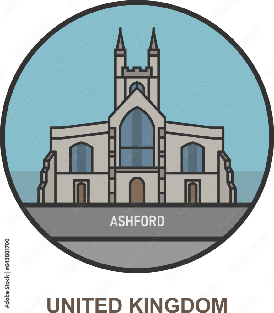 Fototapeta premium Ashford. Cities and towns in United Kingdom