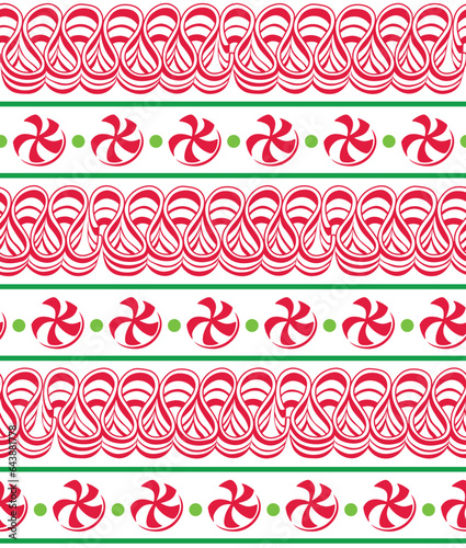 Seamless Christmas Candy Patterns On White Background