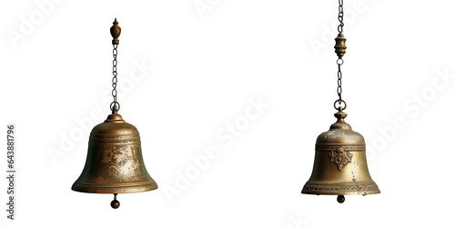 Ceiling mounted bell with wall backdrop transparent background